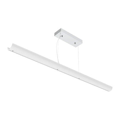 Euro Design Pendant Light - Multiwatt 20W/25W/30W - Max 2500 Lumens Up or Down Light - 4 Foot - White Finish - Color Tunable 30K/40K/50K - Suspension Cable Mount - 120-277V