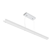 Euro Design Pendant Light - Multiwatt 20W/25W/30W - Max 2500 Lumens Up or Down Light - 4 Foot - White Finish - Color Tunable 30K/40K/50K - Suspension Cable Mount - 120-277V