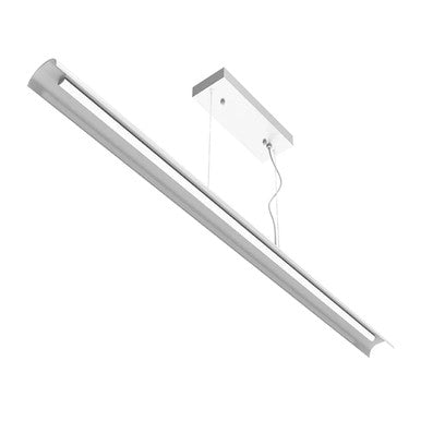 Euro Design Pendant Light - Multiwatt 40W/50W/60W - Max 4500 Lumens Up or Down Light - 8 Foot - White Finish - Color Tunable 30K/40K/50K - Suspension Cable Mount - 120-277V