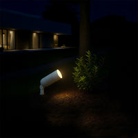 Slim Bullet LED Landscape Light - 8 Watts - 700 Lumens - 120V - Color Temperature Selectable 30K/40K/50K  - Knuckle Mount - White Finish