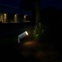 Slim Bullet LED Landscape Light - 8 Watts - 700 Lumens - 120V - Color Temperature Selectable 30K/40K/50K  - Knuckle Mount With Included Stake - White Finish
