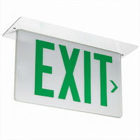Lithonia Aluminum Edge-Lit Exit Sign, White, Single face, Green on clear, Left, Dual voltage, AC Only - NO Emergency Battery