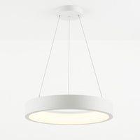 LED Hollow Circle Pendant - 18 Inch - Up-Down Light - 30 Watt - Color Selectable 27K/30K/35K/40K/50K - 120-277V - White Finish