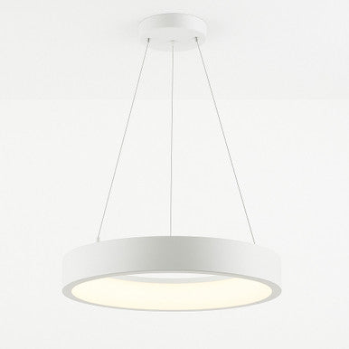 LED Halo Pendant With Up/Down Lights - Suspended Indoor Pendant Fixtures - Multiple Size and Finish Options