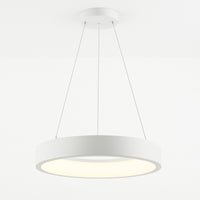 LED Hollow Circle Pendant - 36 Inch - Up-Down Light - 80 Watt - Color Selectable 27K/30K/35K/40K/50K - 120-277V - White Finish