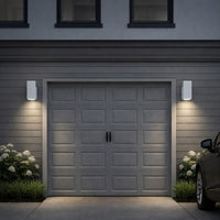 LED Square Cylinder Sconce Wall Light - 20 Watt - 960 Lumens - Color Selectable 30K/40K/50K - 120V - White Finish - Dimmable Down Light