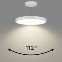 LED Decorative Round Suspended Panel Lights - Suspended Indoor Pendant Fixtures - Multiple Finish Options