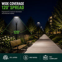 LED Modern Pole Light - 150 Watt - 19500 Lumens - 5000K Daylight - 120-277V - Bronze - Fits Up to 2.5 Inch Pole Top