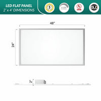 2x4 LED Flat Panel - Watt Selectable 24W,32W,40W - 5000 Max Lumens - 35K/40K/50K Color Selectable - 120-277V - Dimmable - For Recessed Drop Ceiling