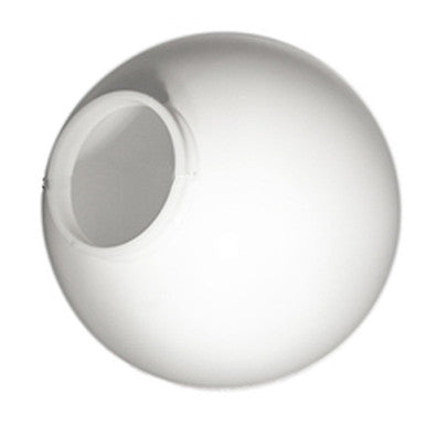 6 Inch Plastic Globe Plain Lip Opening White Lexan