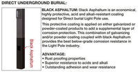 20 Foot Square Pole For Direct Burial - Steel With Bronze Finish - 4 Inch Diameter With 2.5 Inch Tenon Adapter