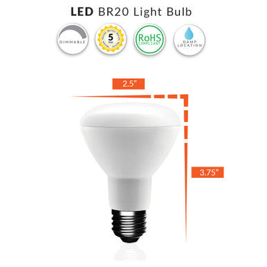 LED 8 Watt Dimmable (45W Replacement) R20 Light Bulb, 5000K - 120 Volt